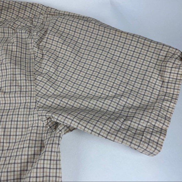 Eddie Bauer Button Up Shirt Mens XL Tall Tan Black Plaid - Picture 5 of 8